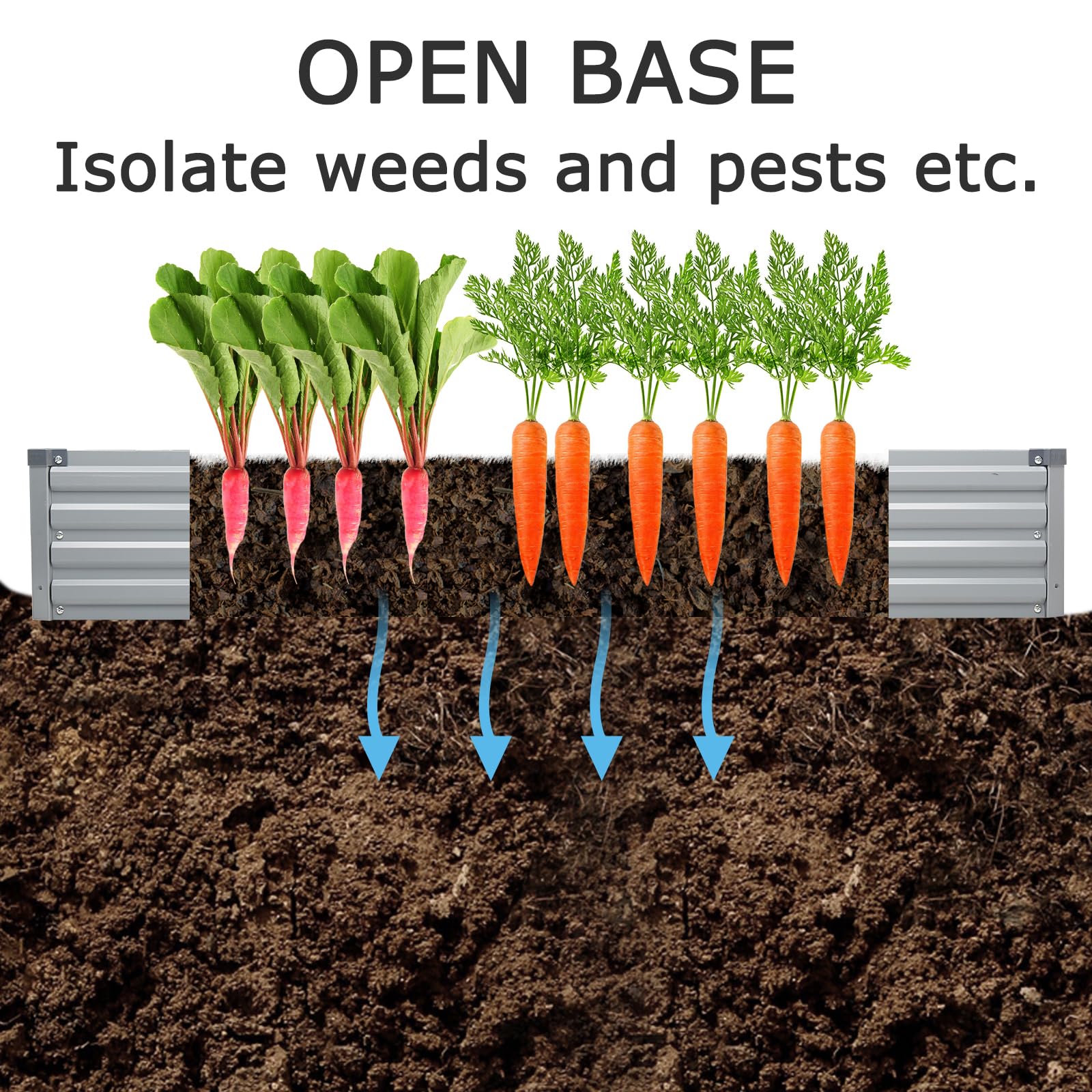 Foxlang 2 Pack 8x4x1ft Galvanized Raised Garden Bed