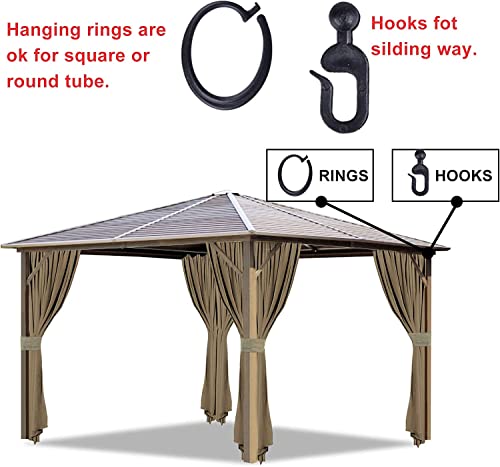 10'x10' Gazebo Curtains Outdoor Waterproof. Universal Replacement Curtain 4-Panels. Sidewalls with Zipper for Garden. Patio. Yard