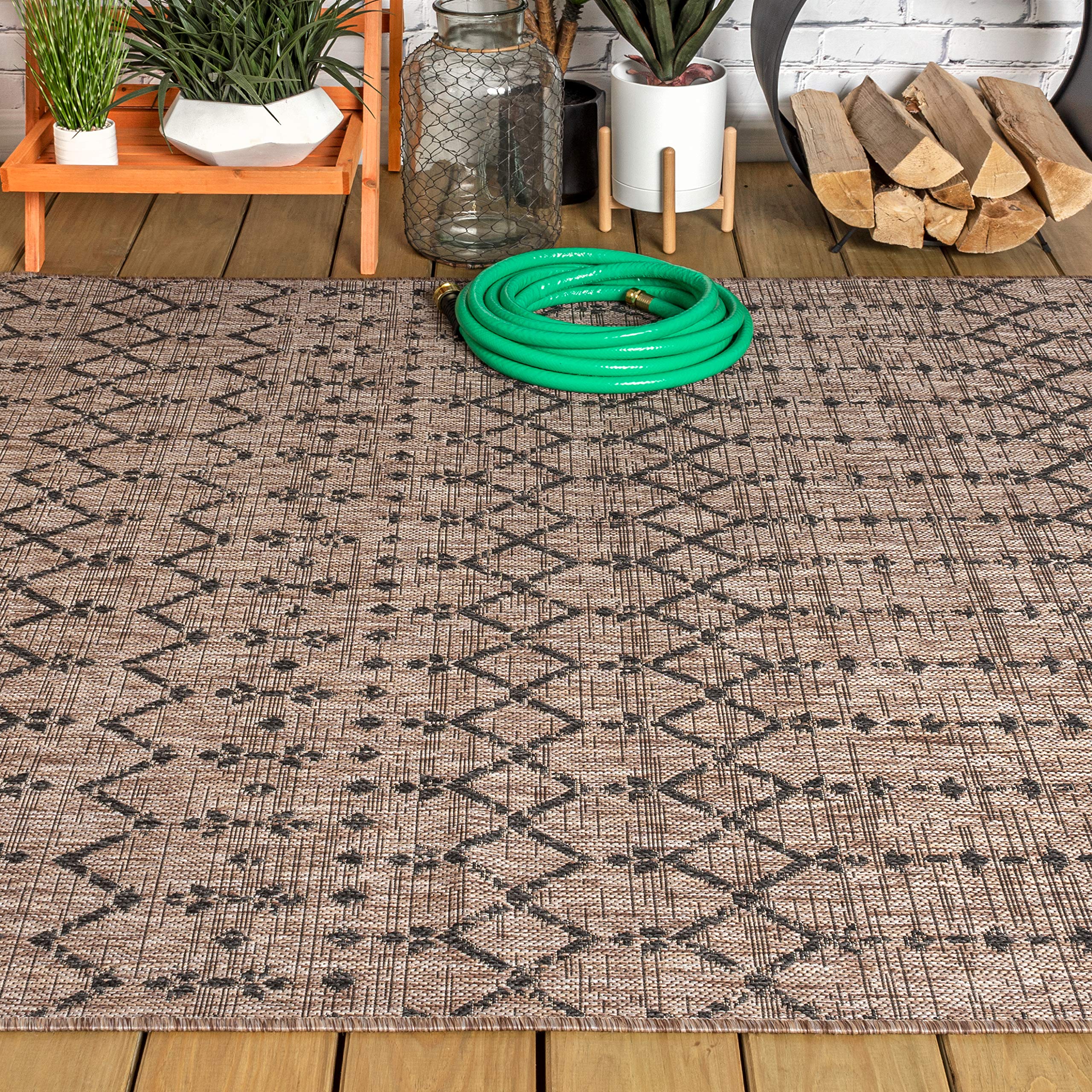 JONATHAN Y Moroccan Geometric Textured Weave Indoor Outdoor Area r.u.g