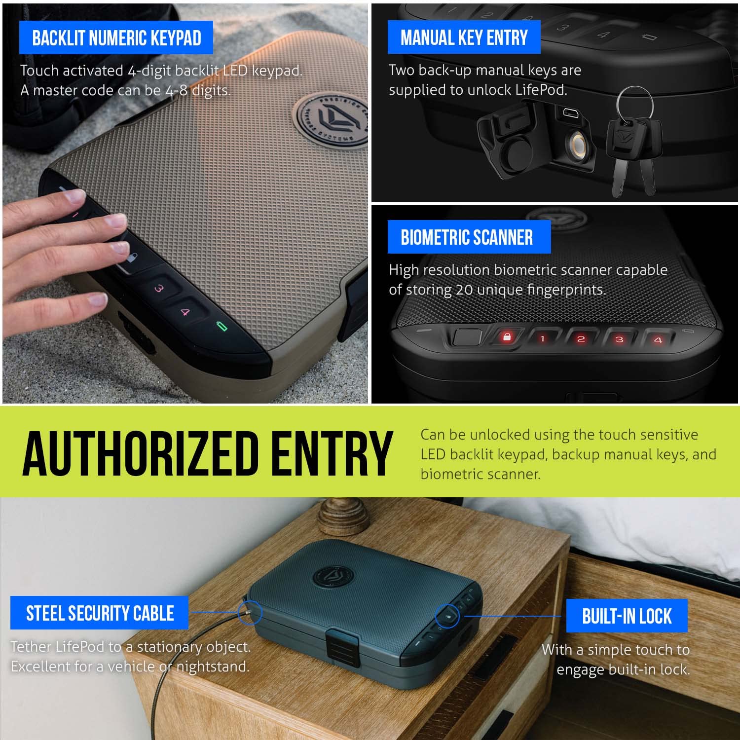 VAULTEK Secure Waterproof Travel Case with Backlit Keypad