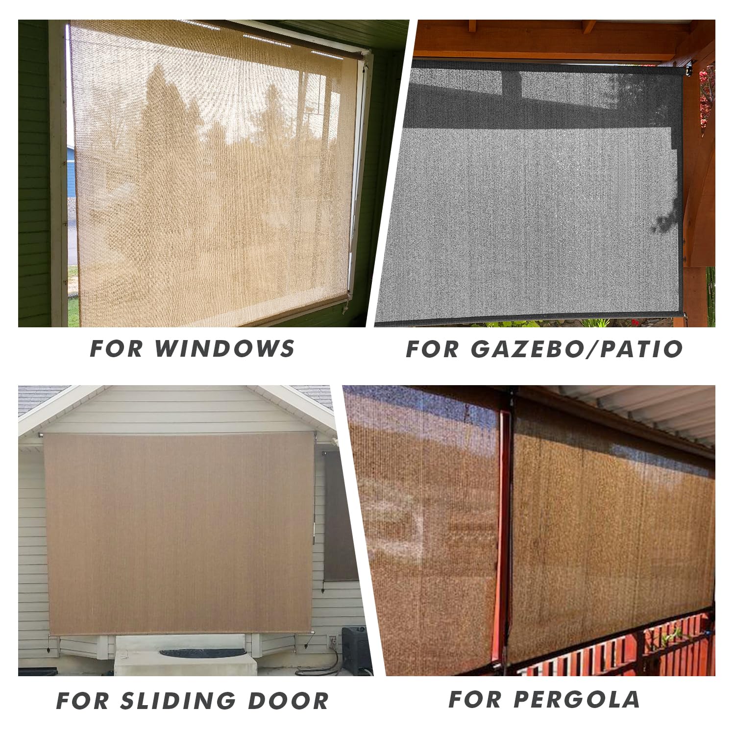Artpuch Outdoor Roller Shade 8' W x 8' H