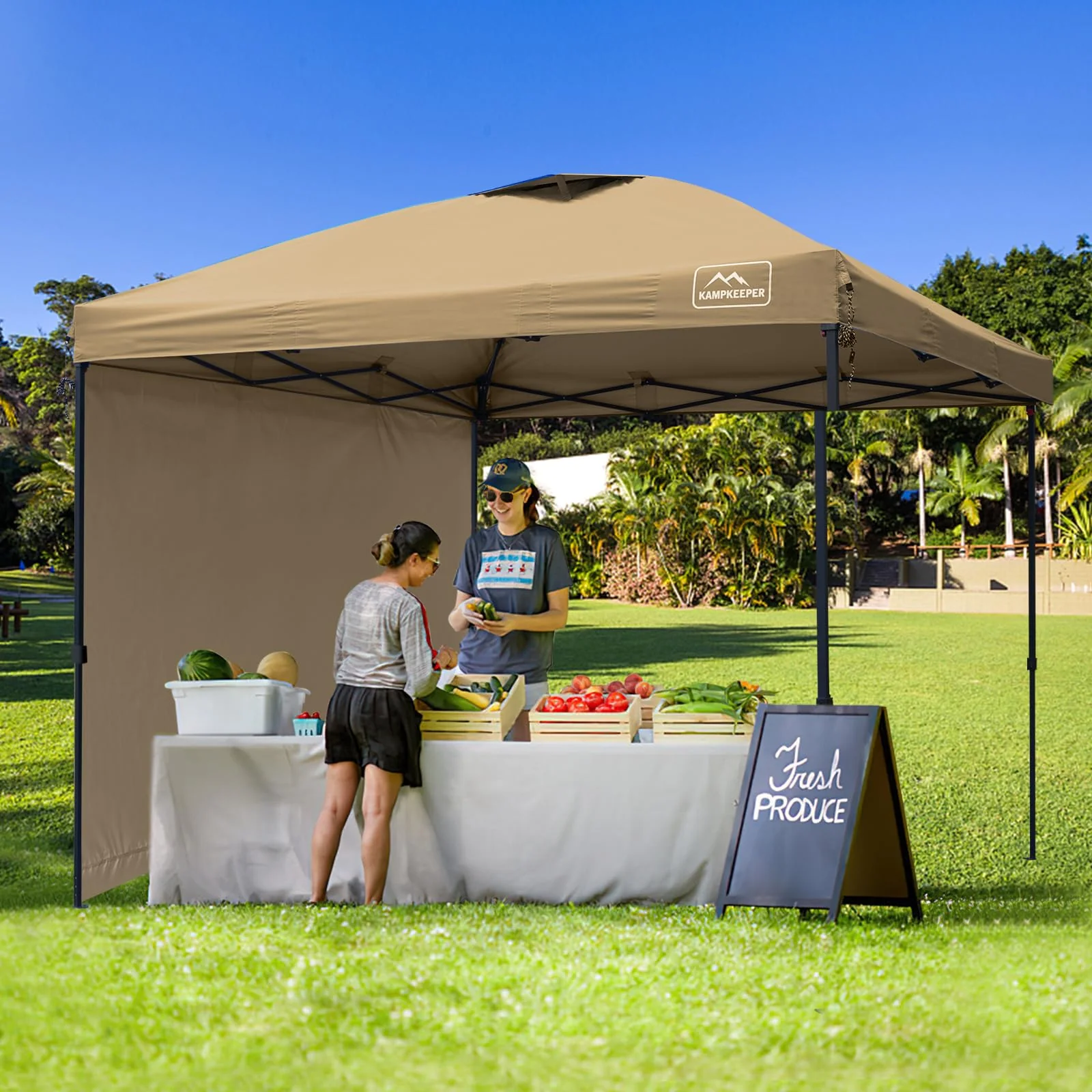 KAMPKEEPER 10x10 Pop Up Canopy Tent with Sidewalls