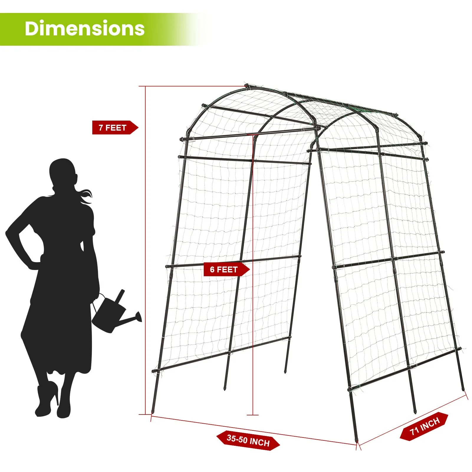 Lalahoni Garden Arch Trellis for Climbing Plants Outdoor