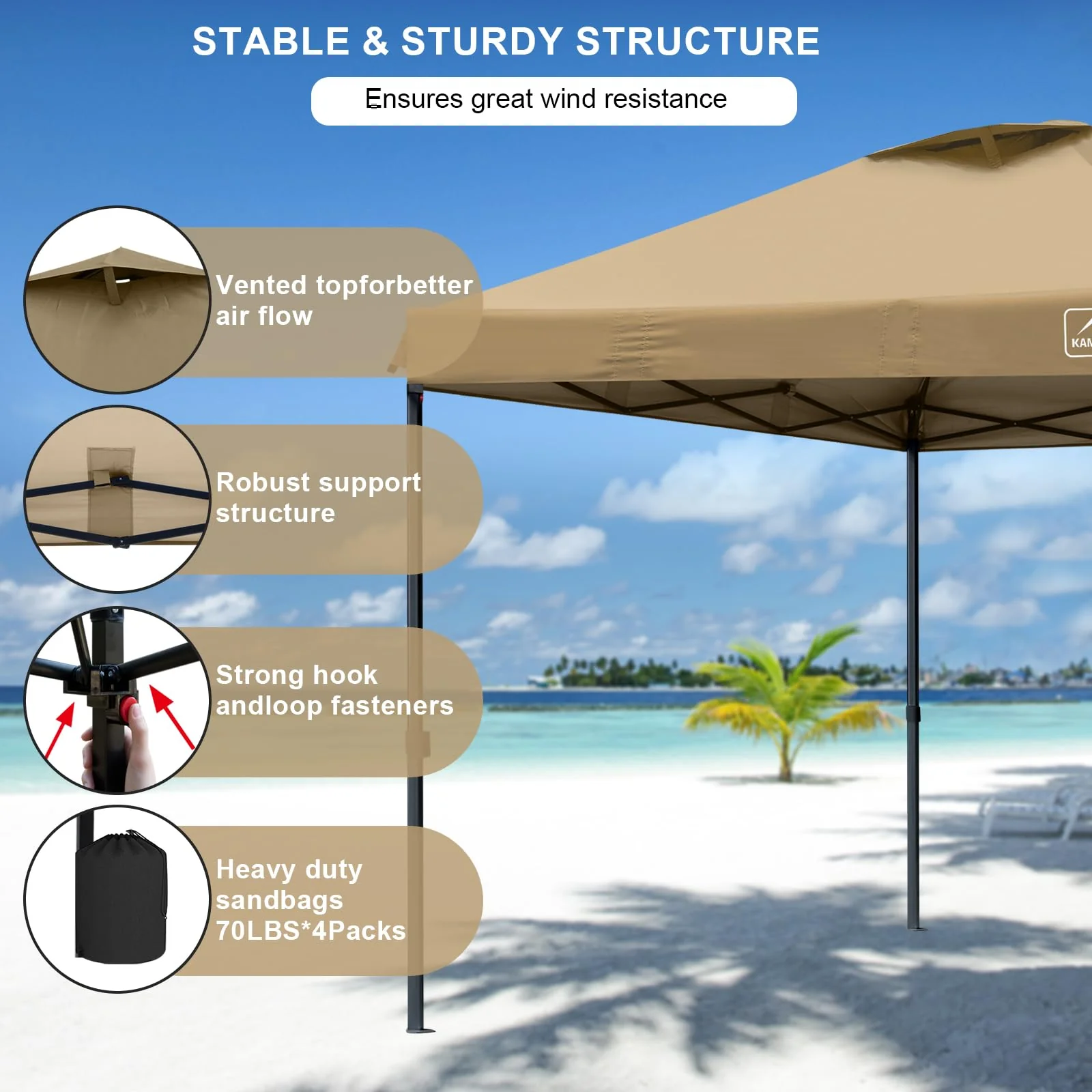 KAMPKEEPER 10x10 Pop Up Canopy Tent with Sidewalls