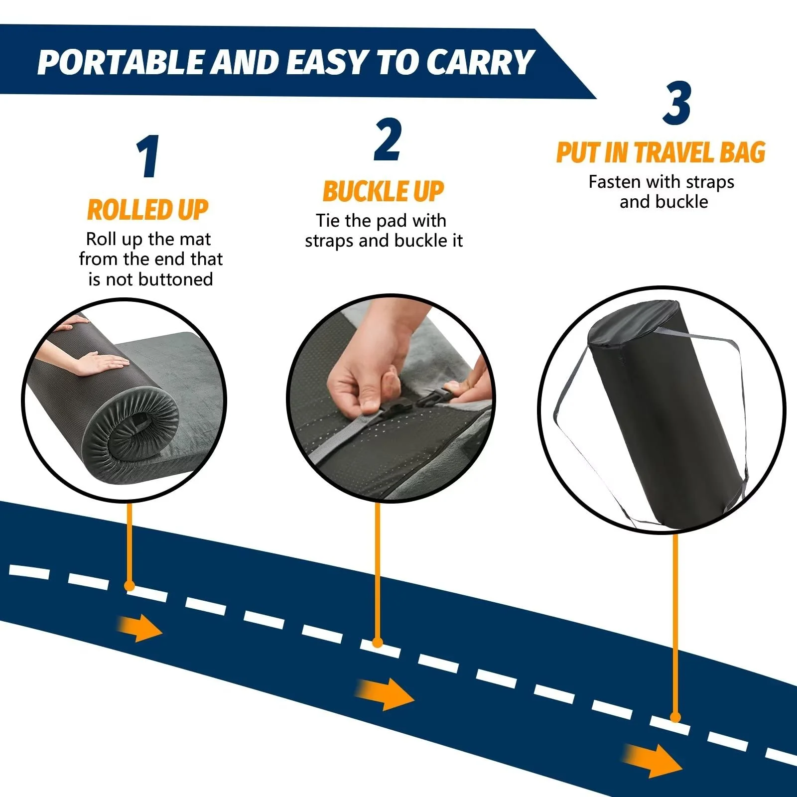 CYMULA Memory Foam Camping Mattress Pad for Camping