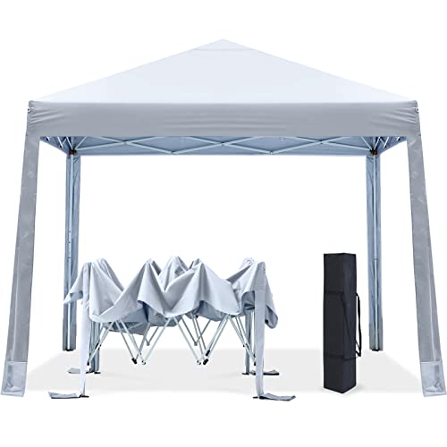 10x10 Pop-up Canopy Tent Outdoor Beach Canopy with 4 Foot Pockets(White)
