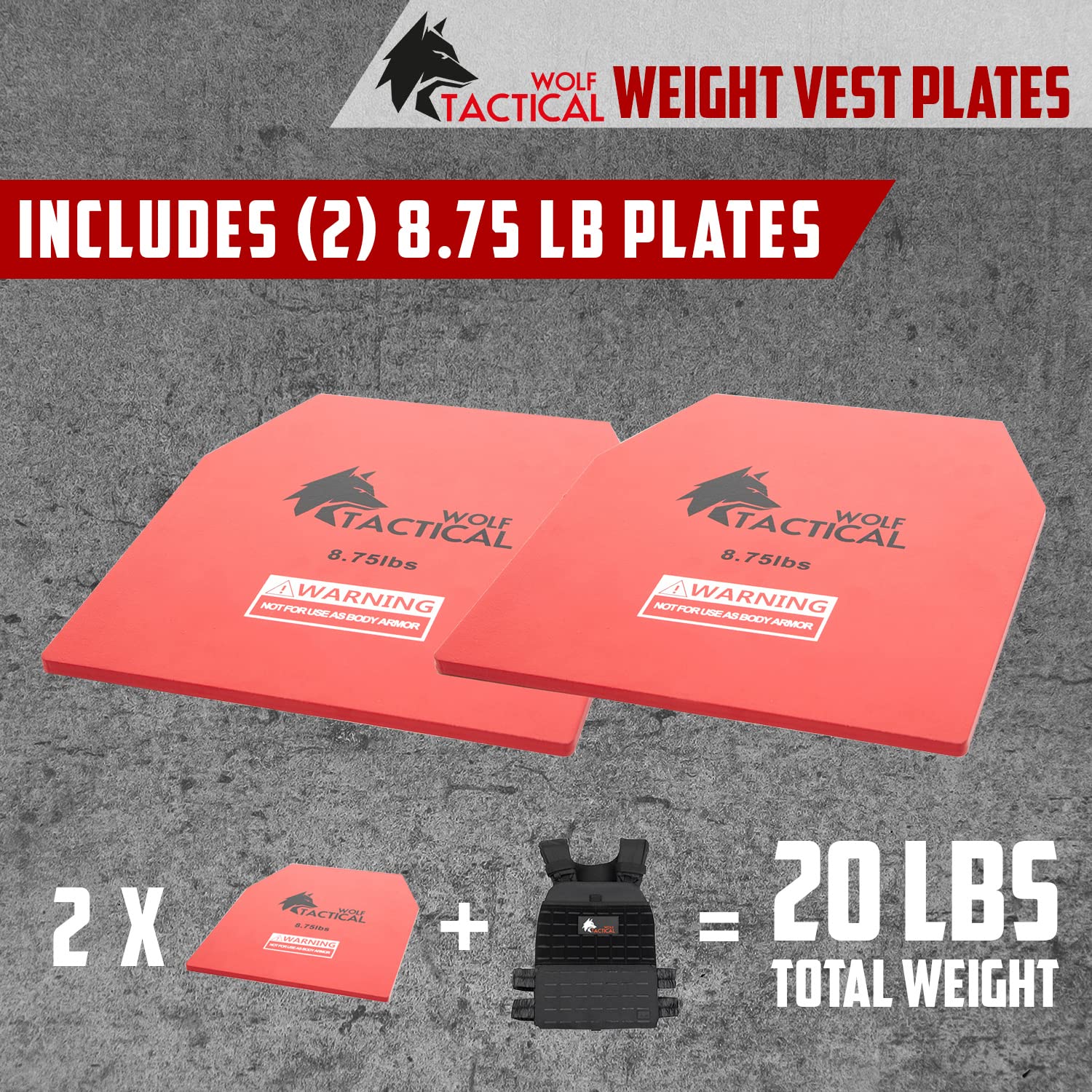WOLF TACTICAL Weight Vest Plates WODs. Strength Training