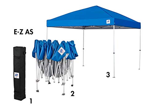 Envoy Instant Shelter Canopy. 10' x 10'. Roller Bag. 4-Piece Spike Set. Recreational Grade Royal Blue Top