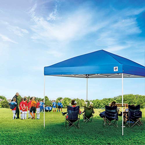 Envoy Instant Shelter Canopy. 10' x 10'. Roller Bag. 4-Piece Spike Set. Recreational Grade Royal Blue Top