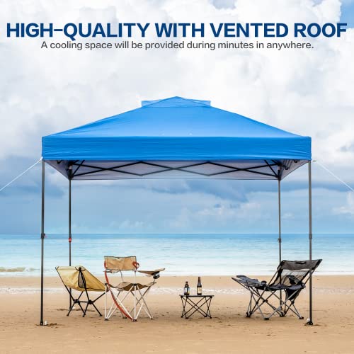 10x10ft 1-Person Easy Setup Pop Up Canopy Tent with Vented Roof