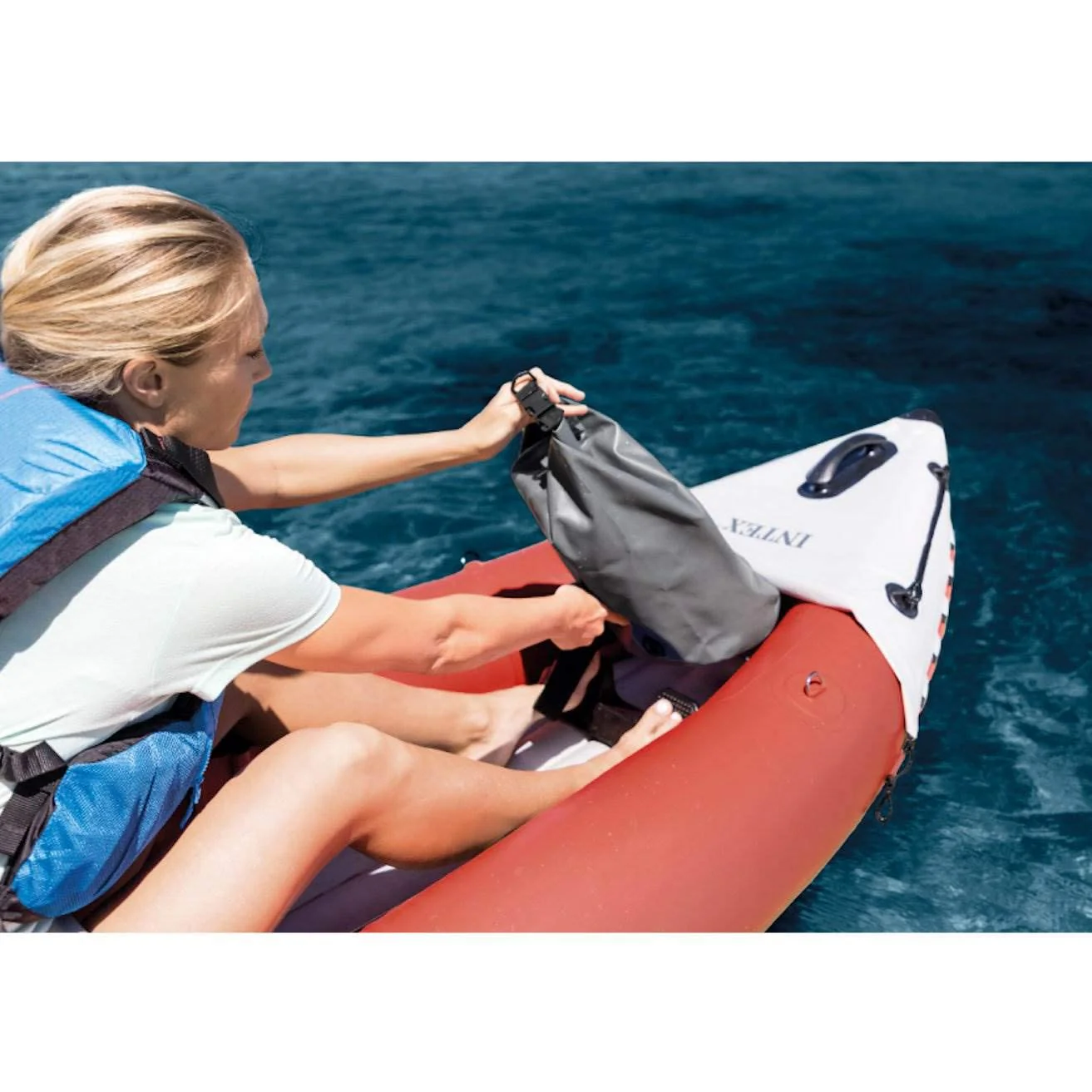 Intex Excursion Pro 2 Person Vinyl Inflatable Kayak with Aluminum Oars