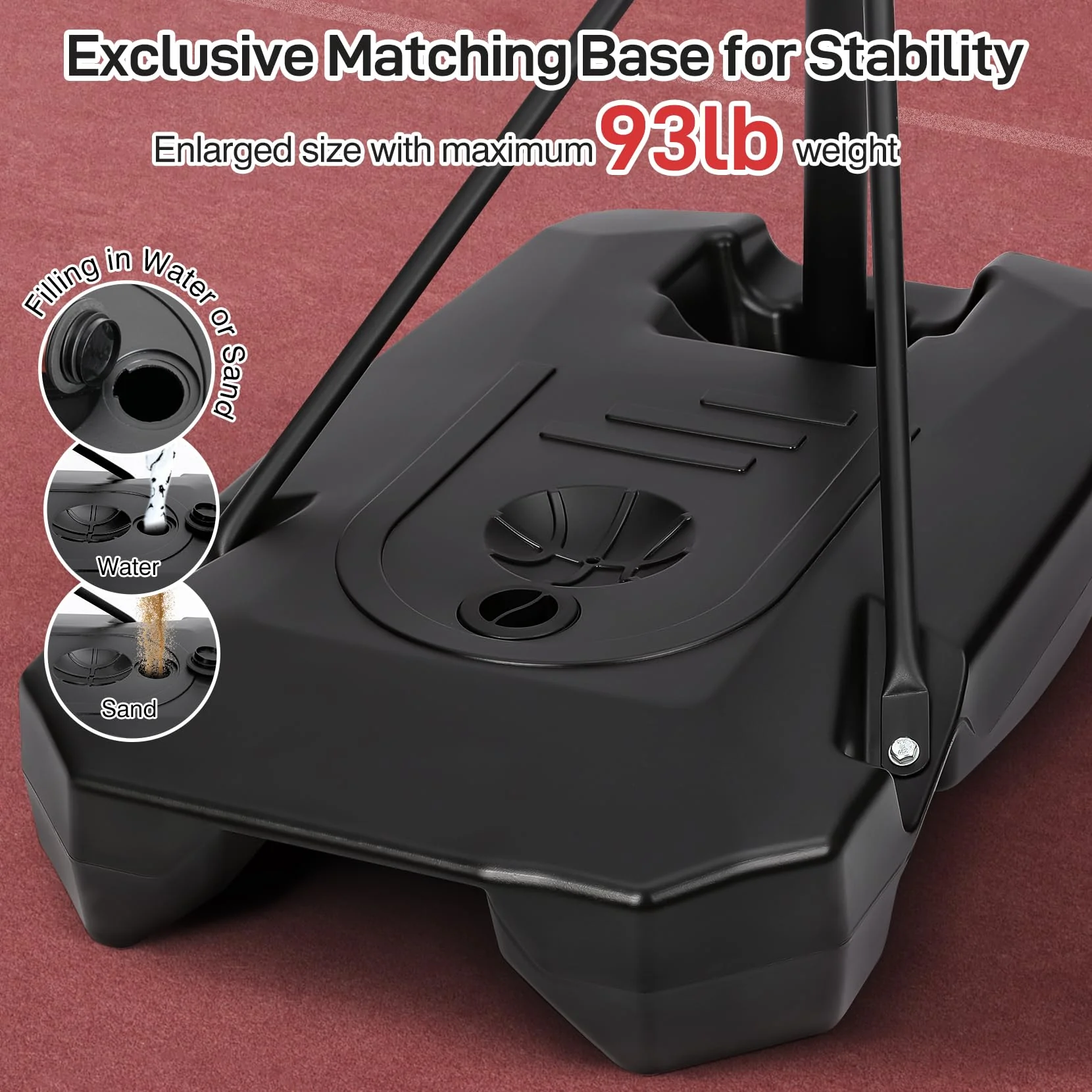 Yohood Kids Basketball Hoop Outdoor 4.82-8.53ft Adjustable