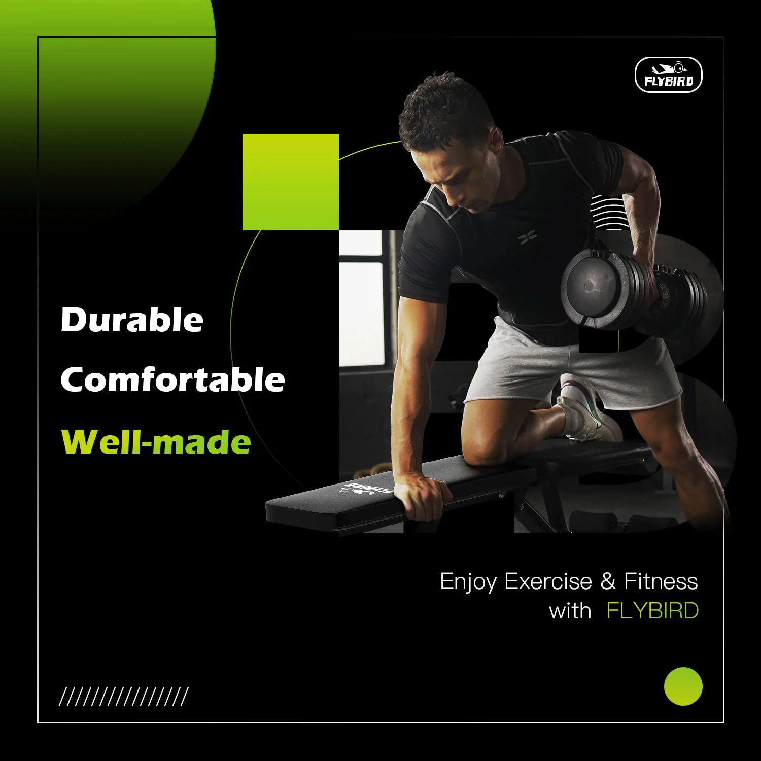 FLYBIRD Adjustable Strength Training Bench for Full Body Workout