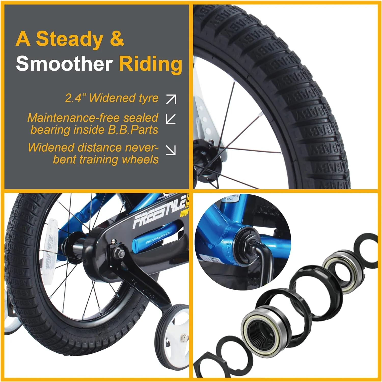 Royalbaby Kids Bike Boys Girls Freestyle BMX Bicycle