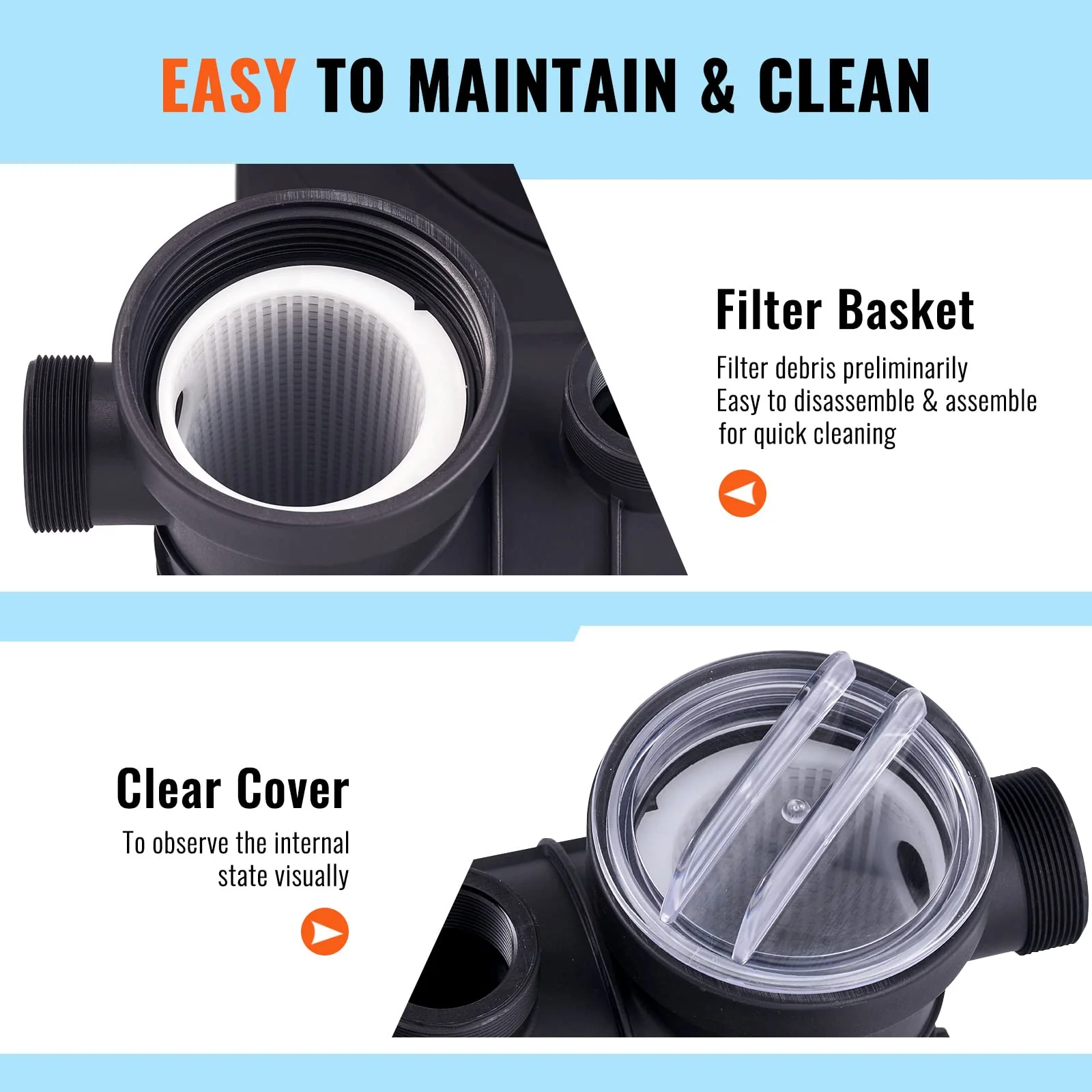 VEVOR 16 Swimming Pumps System & Filters Combo Set