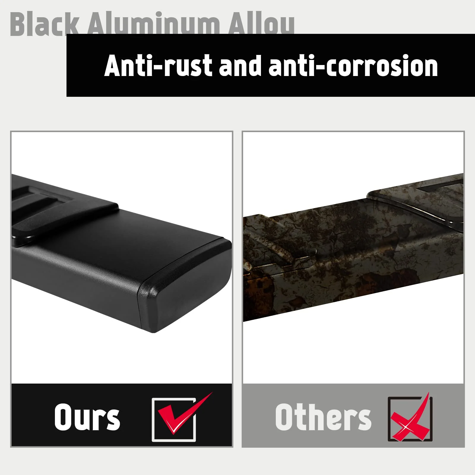 PZ 6 Running Boards. Black Aluminum Alloy Side Steps Nerf Bars