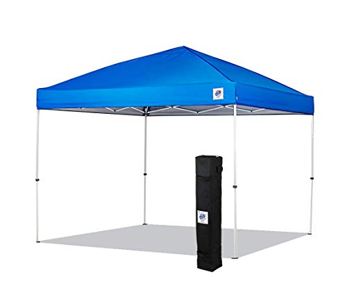 Envoy Instant Shelter Canopy. 10' x 10'. Roller Bag. 4-Piece Spike Set. Recreational Grade Royal Blue Top
