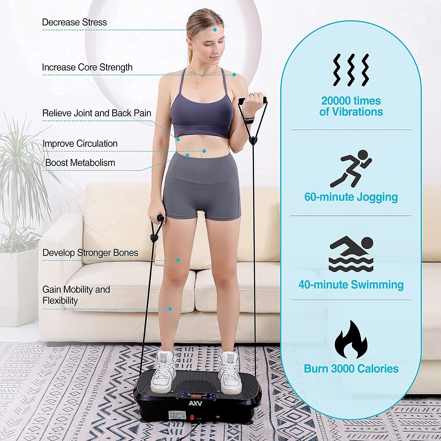 AXV Vibration Plate Exercise Machine Whole Body Workout