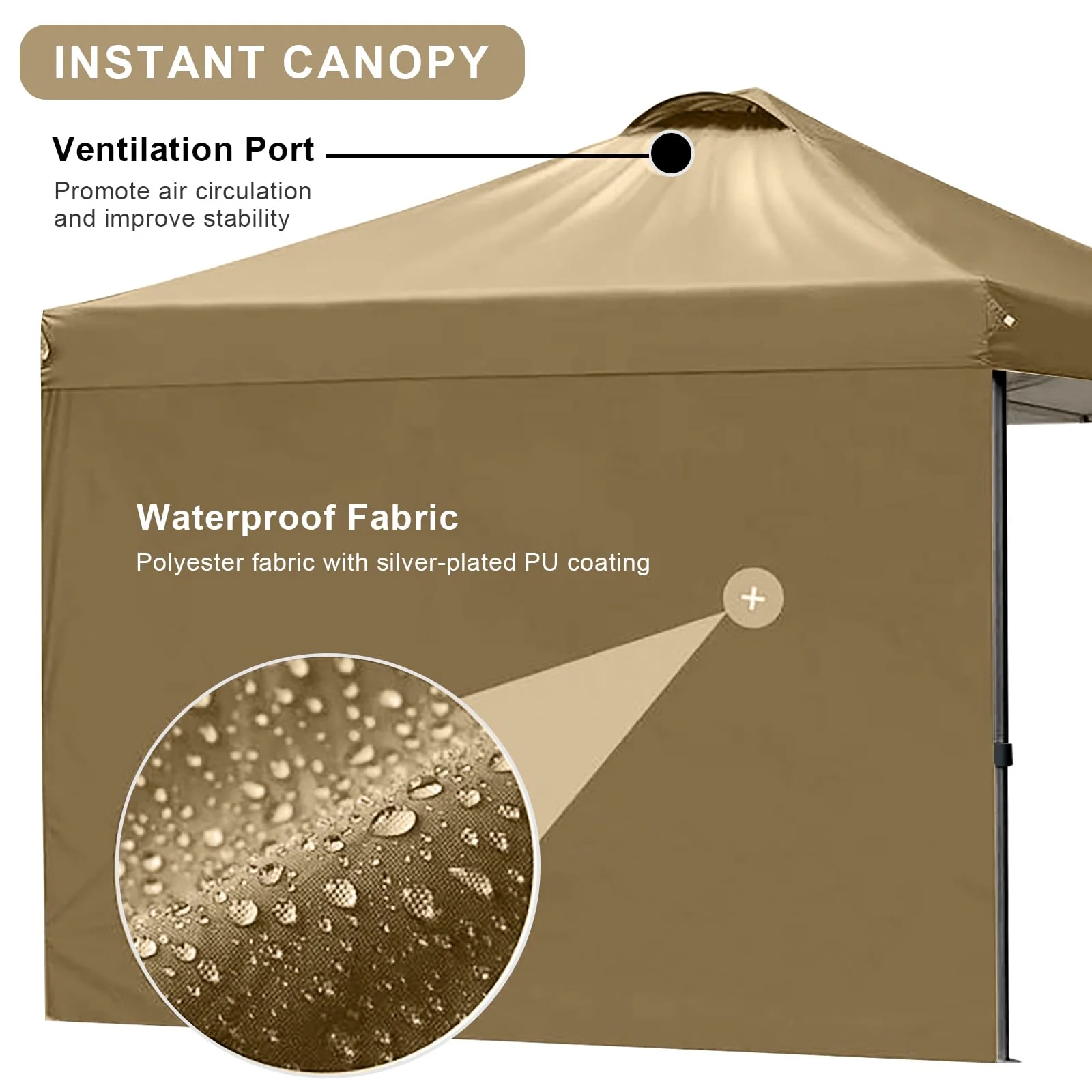KAMPKEEPER 10x10 Pop Up Canopy Tent with Sidewalls