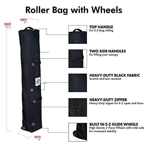 Envoy Instant Shelter Canopy. 10' x 10'. Roller Bag. 4-Piece Spike Set. Recreational Grade Royal Blue Top