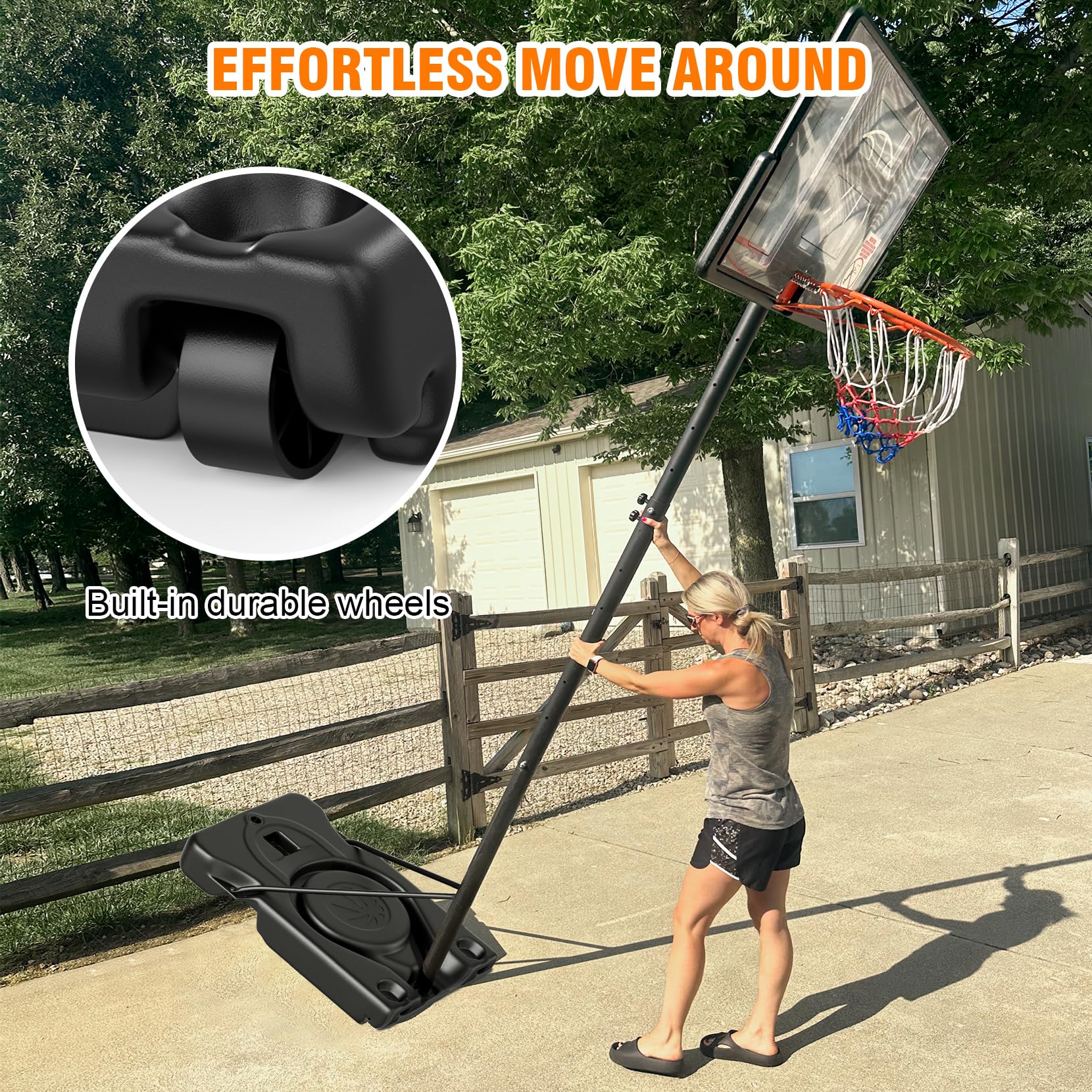Yohood Basketball Hoop Outdoor 10ft Adjustable