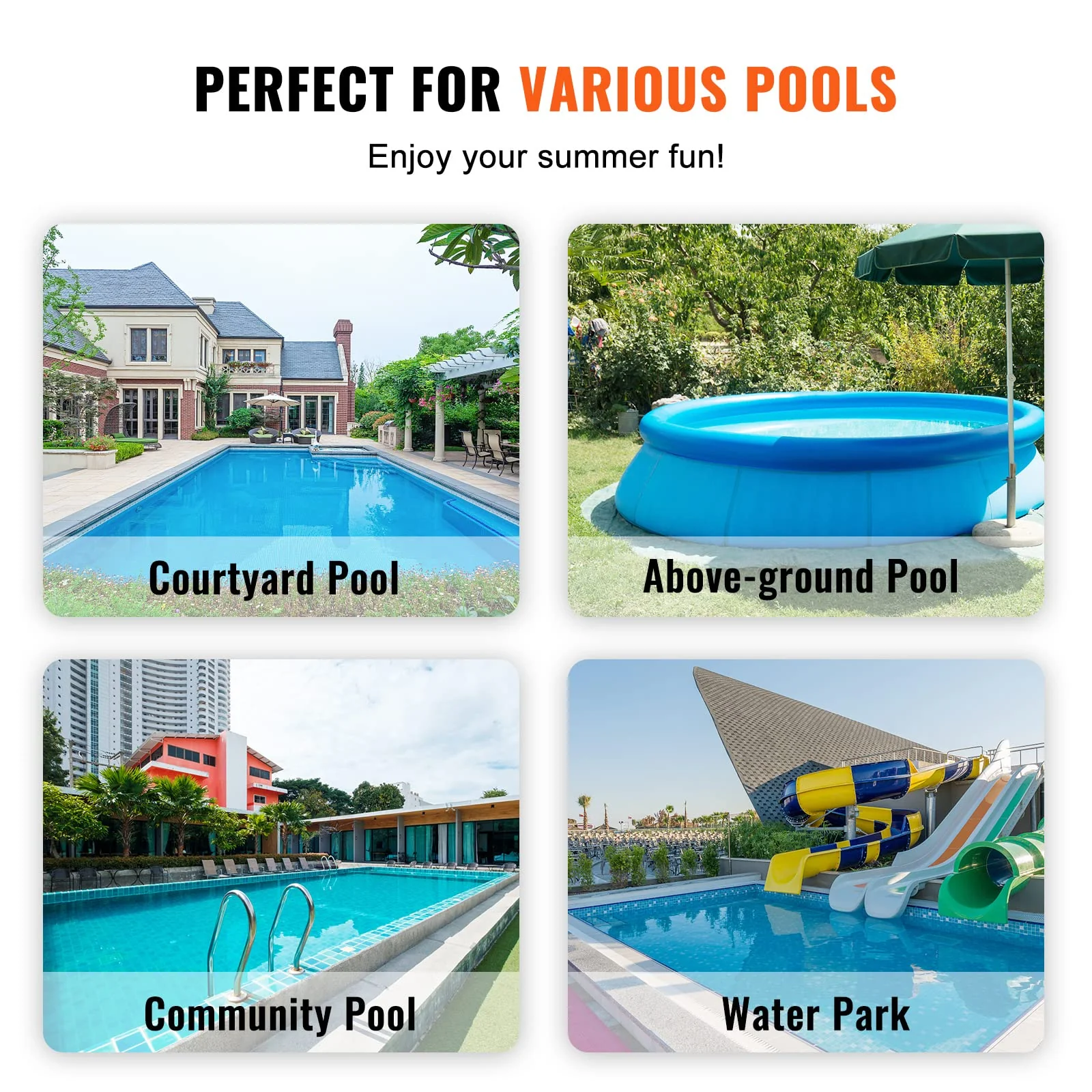 VEVOR 16 Swimming Pumps System & Filters Combo Set