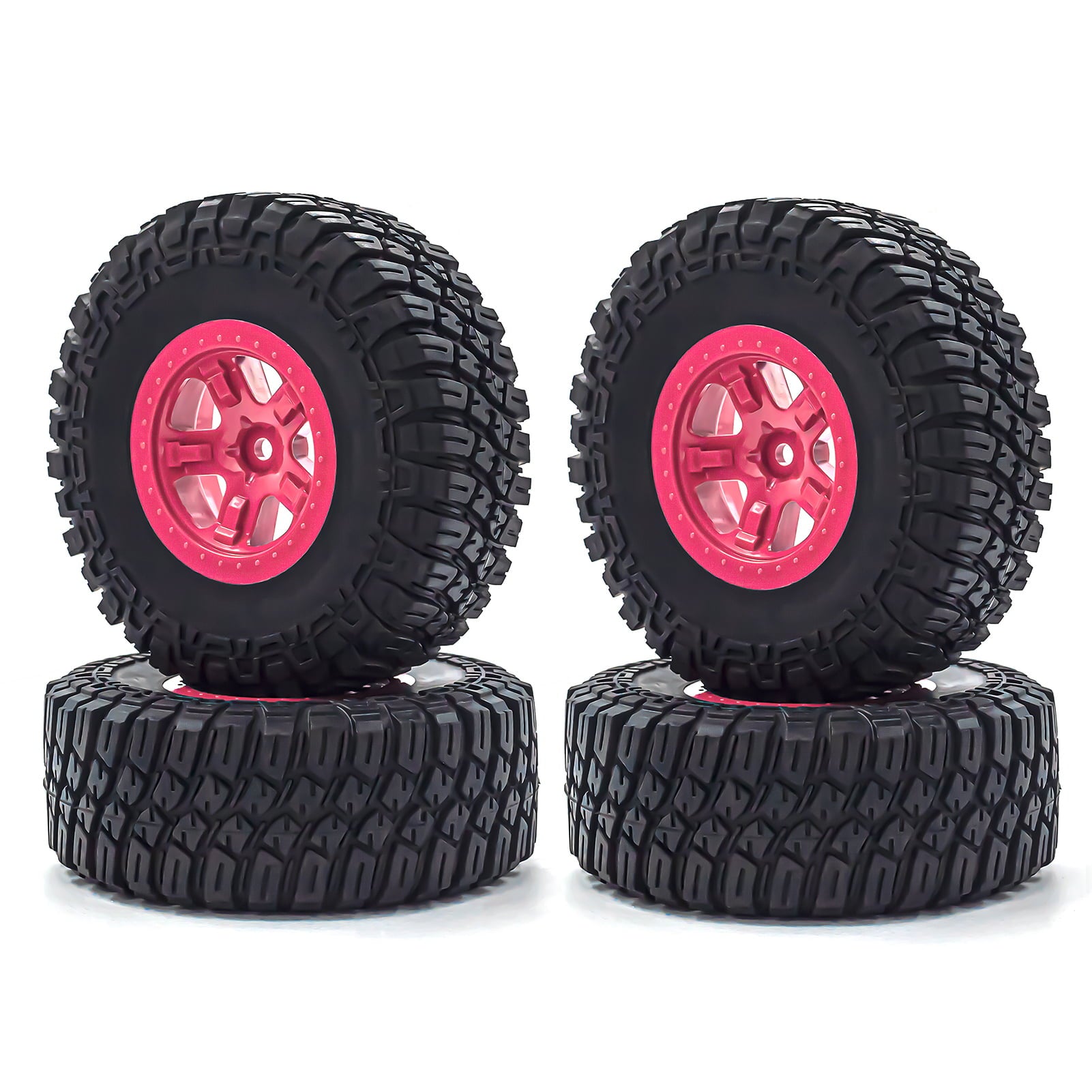 RC Crawler Rubber Tires RC Car Tires 4pcs 12mm Hex Replacement for 1/10 RC Short Course Truck