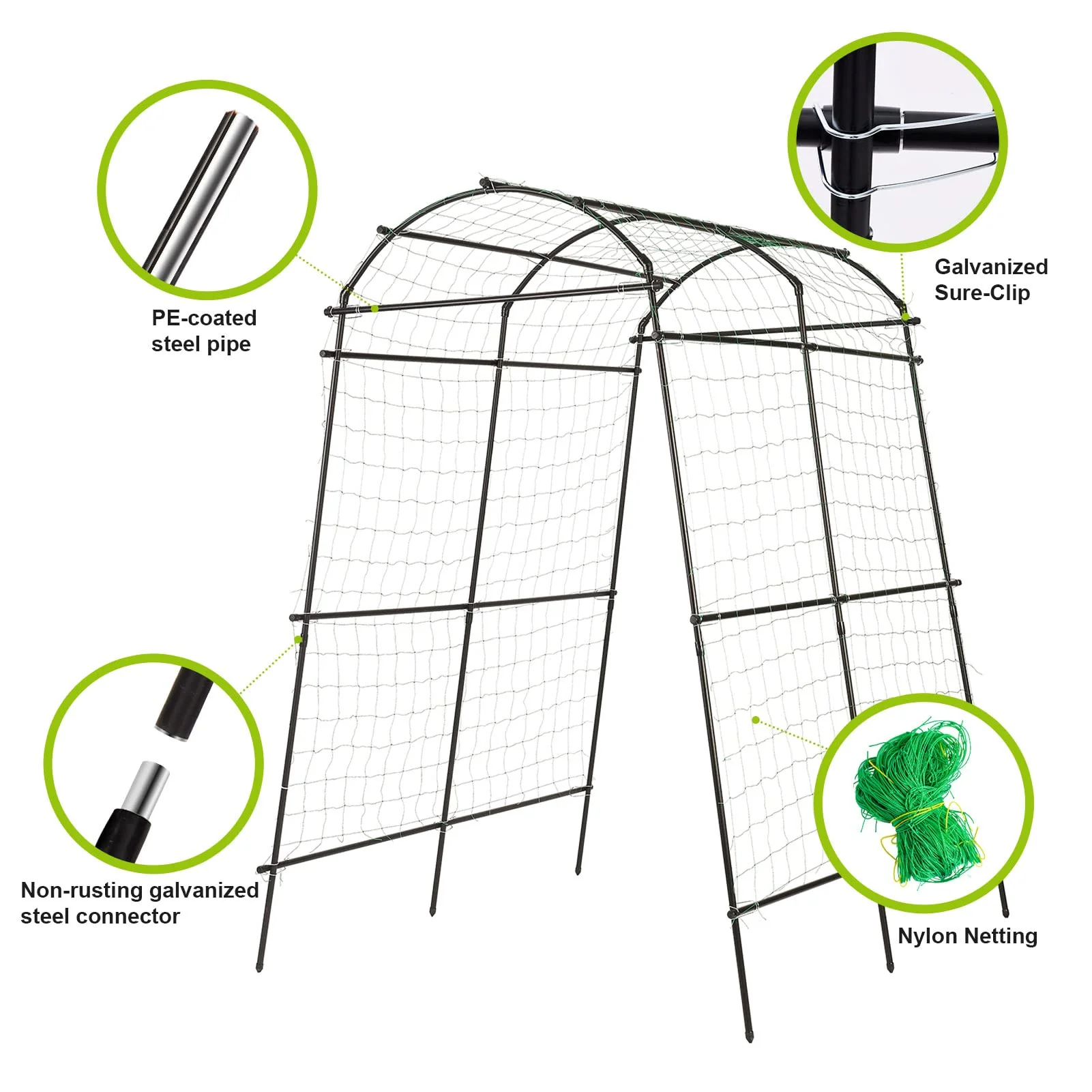 Lalahoni Garden Arch Trellis for Climbing Plants Outdoor