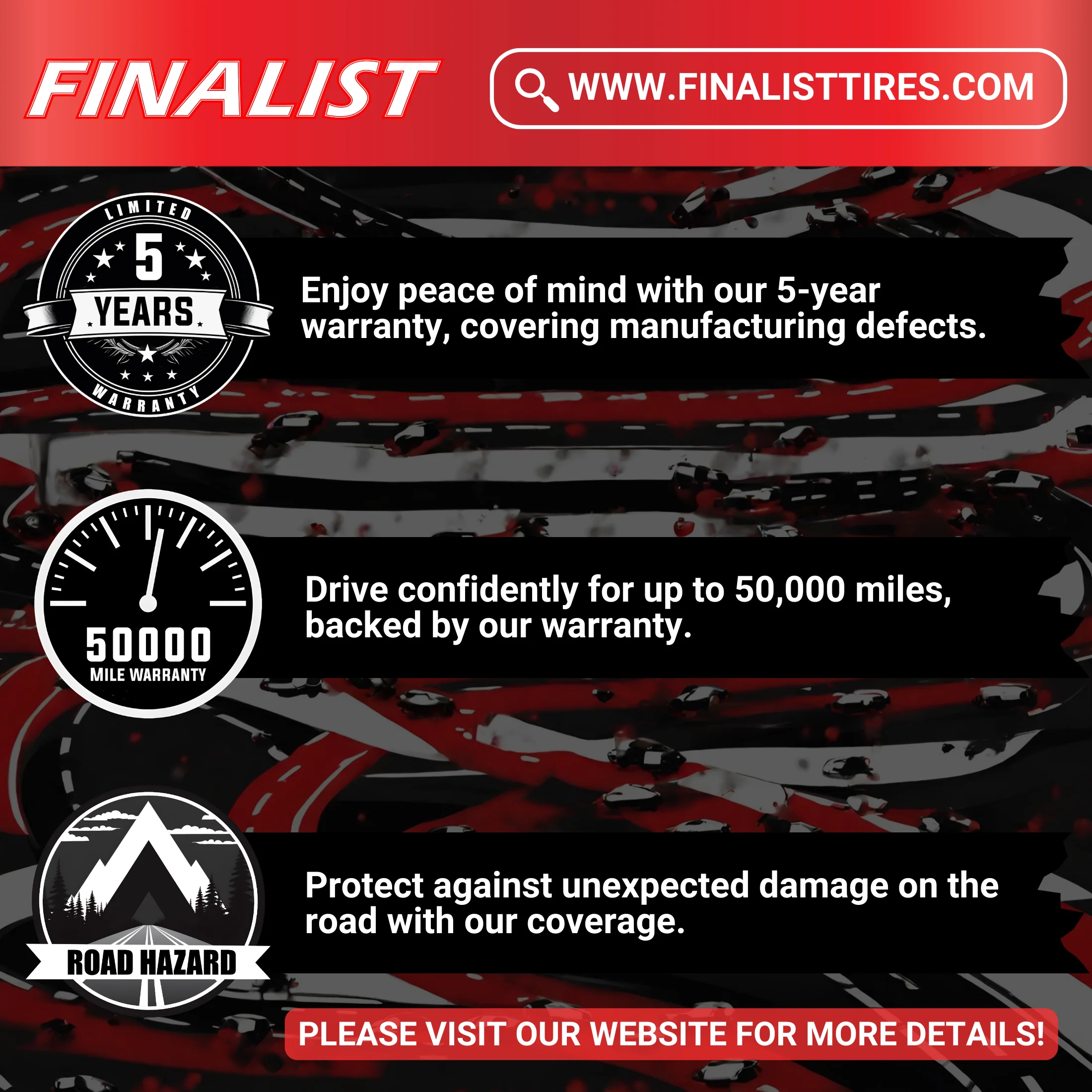 Finalist Terreno A/T 255/70R16 111T SUV Light Truck All Season All Terrain Tire 255/70/16 (Tire Only) - MadeInUSA